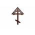 Крест на могилу сосновый Резной с крышкой