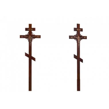 Крест на могилу сосновый Угловой узор