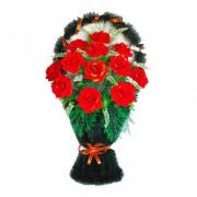 Корзина ритуальная Полуваза бархатные розы