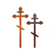 Крест на могилу сосновый С фигурным орнаментом