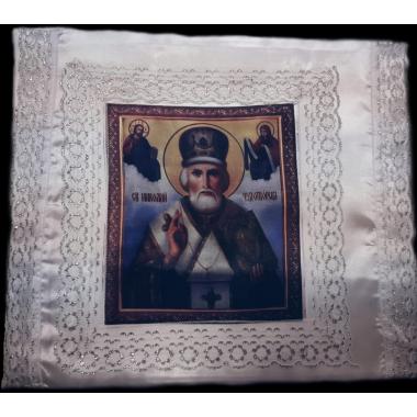 Покрывало и наволочка атлас с православной символикой